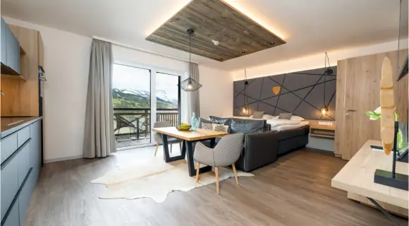 Studio 31 m² mit Terrasse für bis zu 4 ✓ Dusche ✓ Sauna ✓ Frühstück ✓ Ski-in/Ski-out ► Buchen!